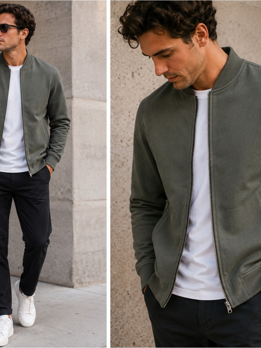 Lululemon Men’s Full Zip Bomber Jacket | Large | Olive Green